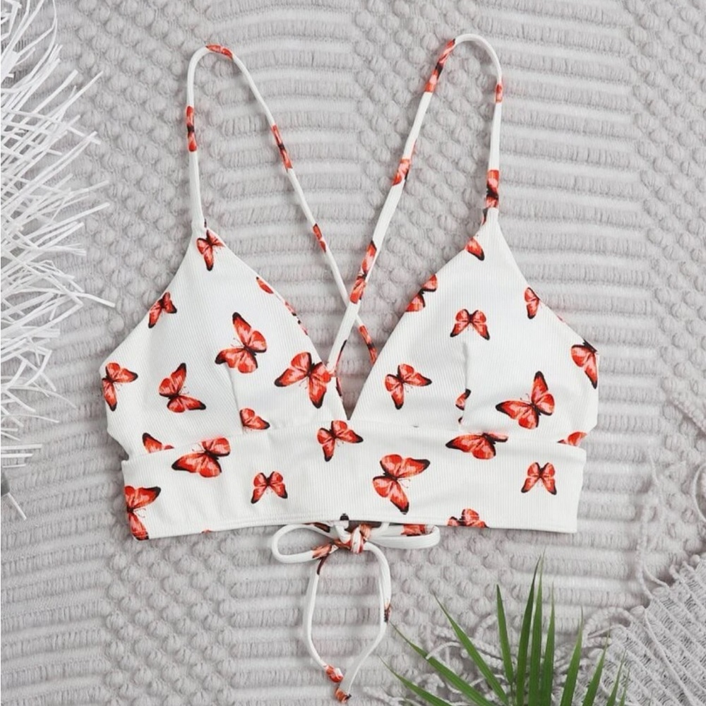 SHEIN Butterfly Bikini Top